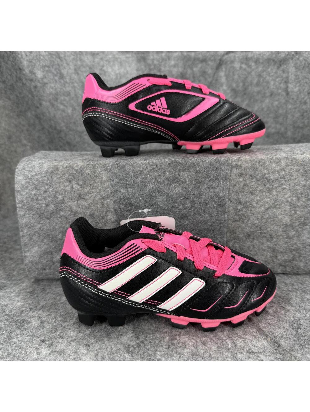 Adidas Girl’s Ezeiro 3 TRX FG J Cleats V23518 Black Pink White Size 11K NWT 551